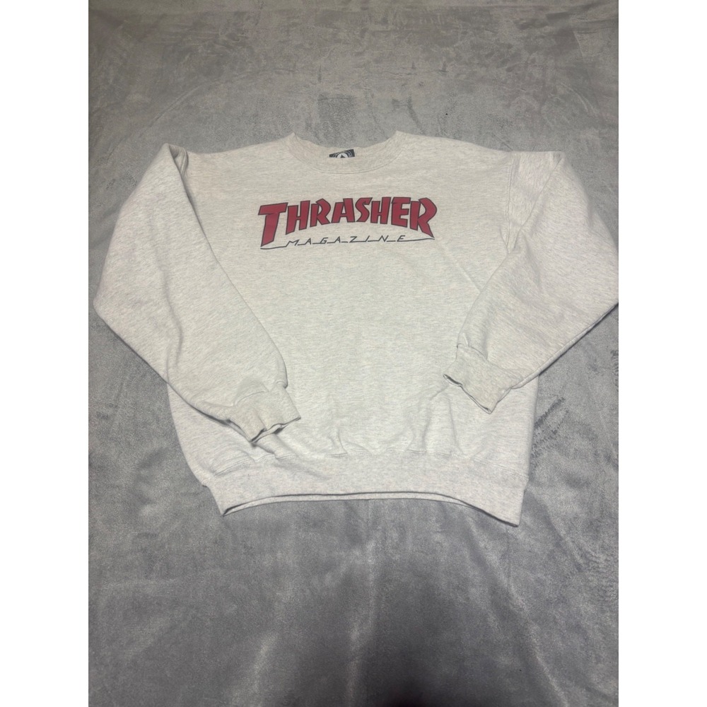 Thrasher Mens Grey Crewneck Sweatshirt No Size Inside Fits Like Small